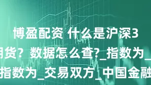 博盈配资 什么是沪深300指数期货？数据怎么查?_指数为_交易双方_中国金融市场